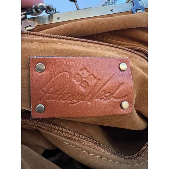 Patricia Nash 10th Anniversary - Cognac Tiger Leather‎ Novella Shoulder Bag - Picture 11 of 11